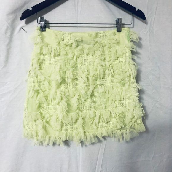Asos Edition Women's Yellow Textured Mesh Mini Skirt Size 2 NWT - Picture 3 of 14